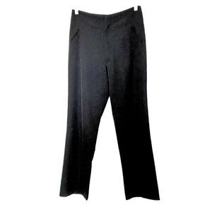 YOHJI YAMAMOTO BLACK WOOL HIGH RISE STRAIGHT LEG DRESS PANTS - M (JP2)